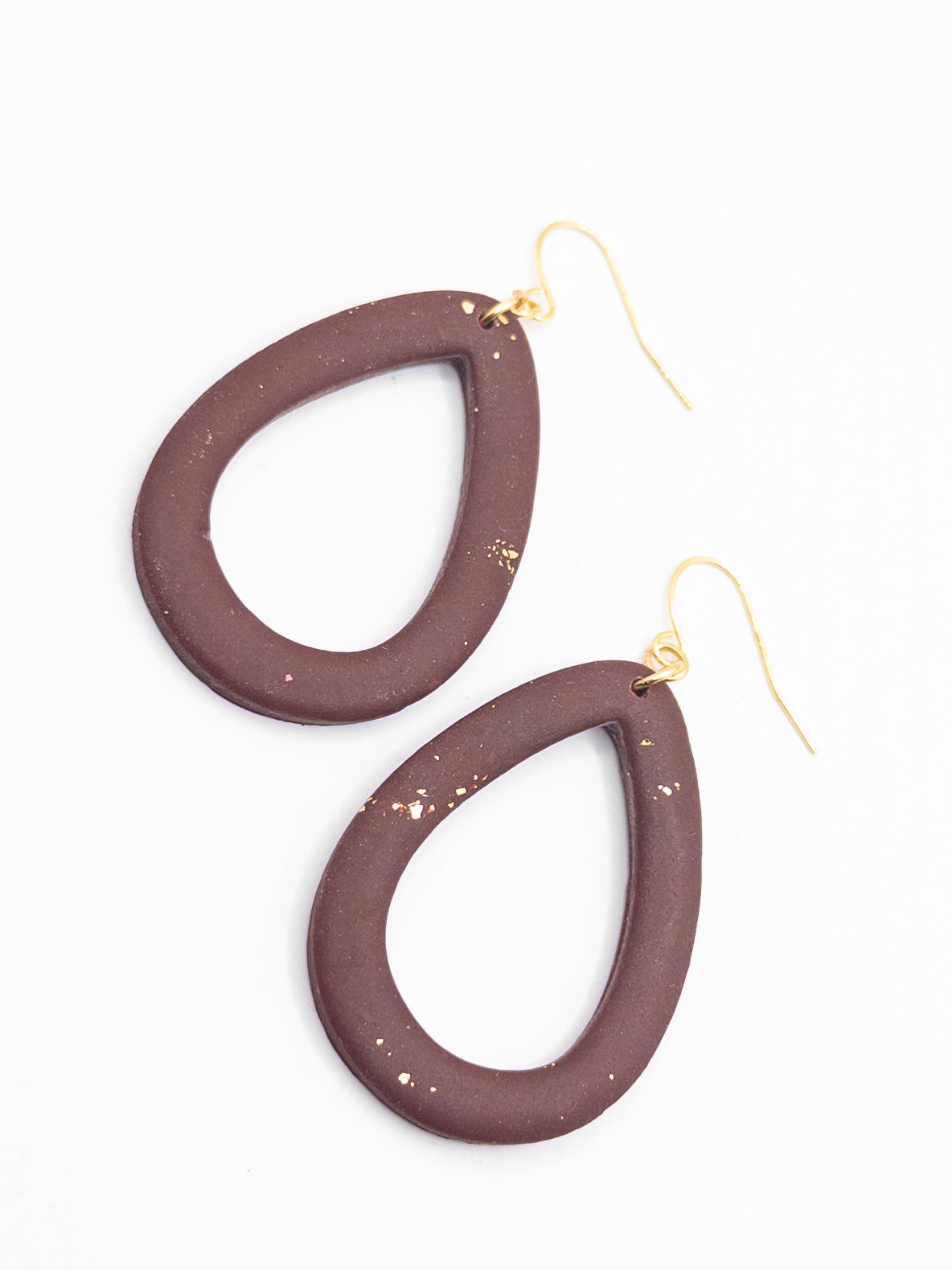 Oorbellen Druppel Burgundy goud