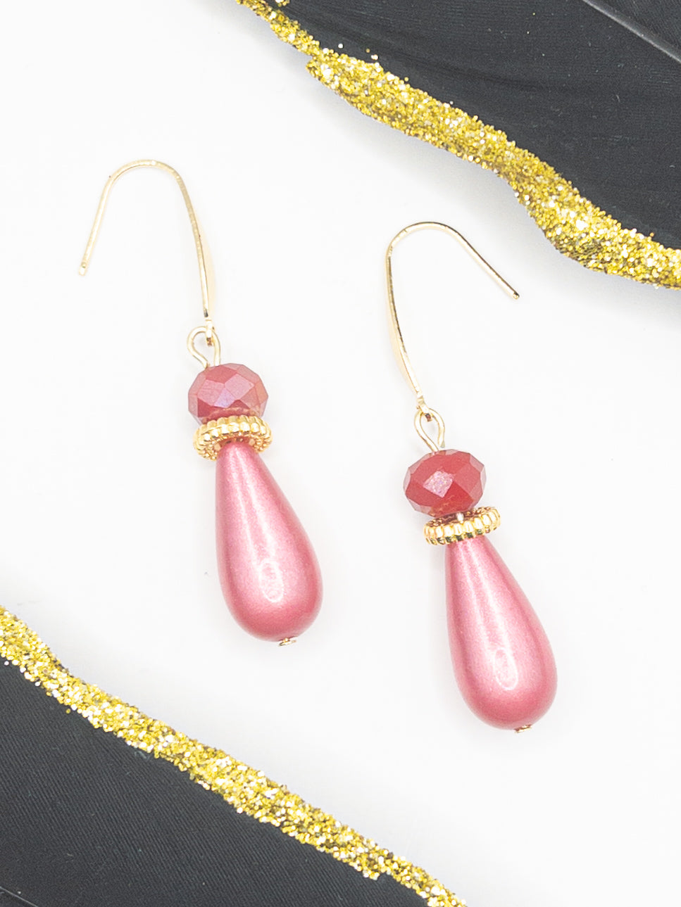 Oorbellen Missy roze goud