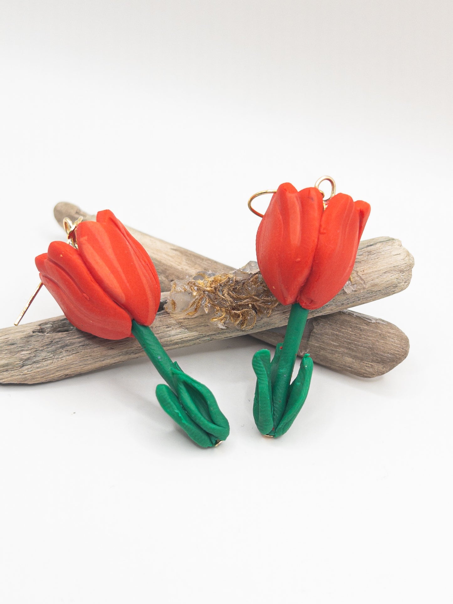 Tulpen oorbellen oranje rood