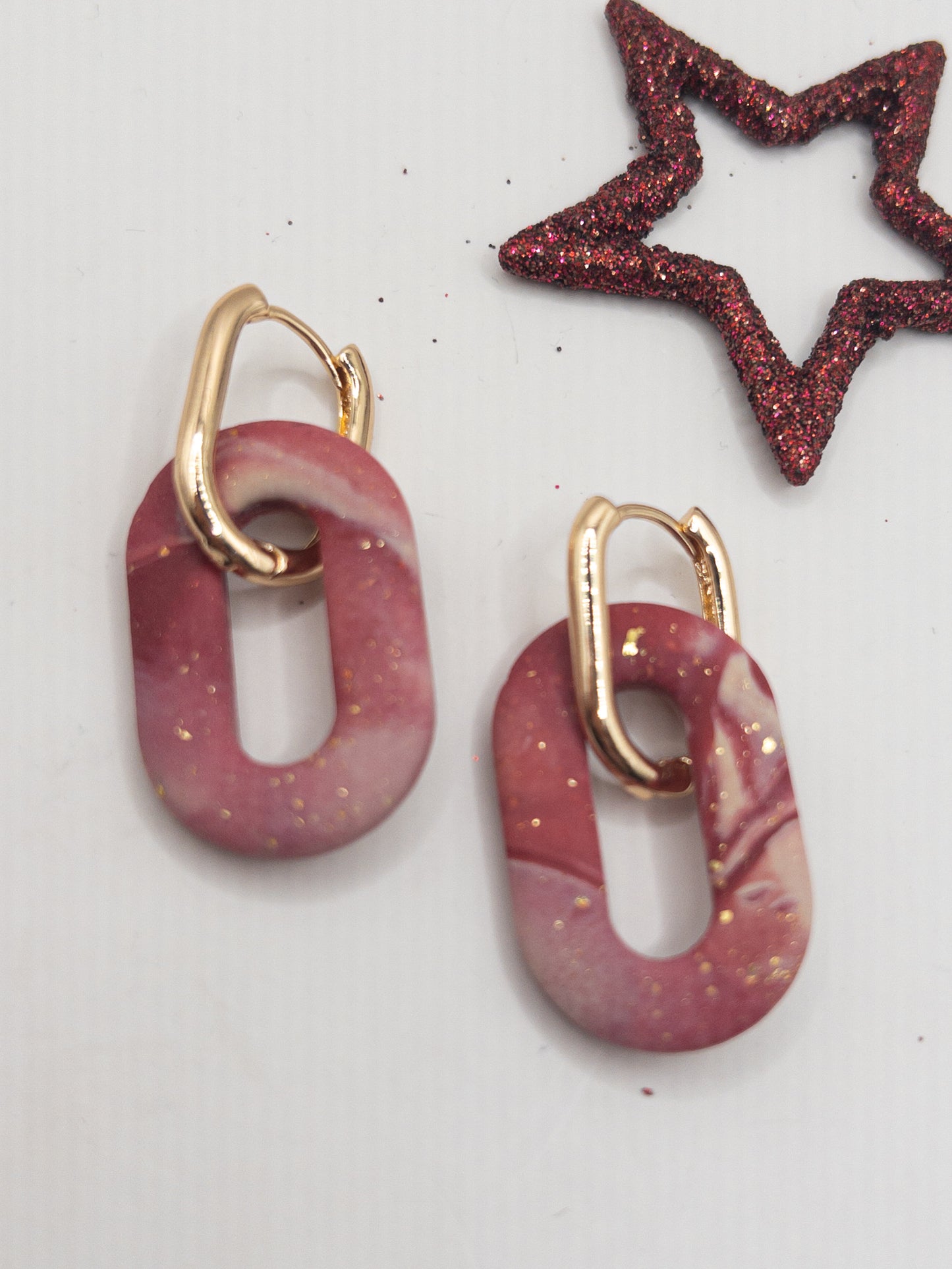 Creool hangers burgundy mix goud
