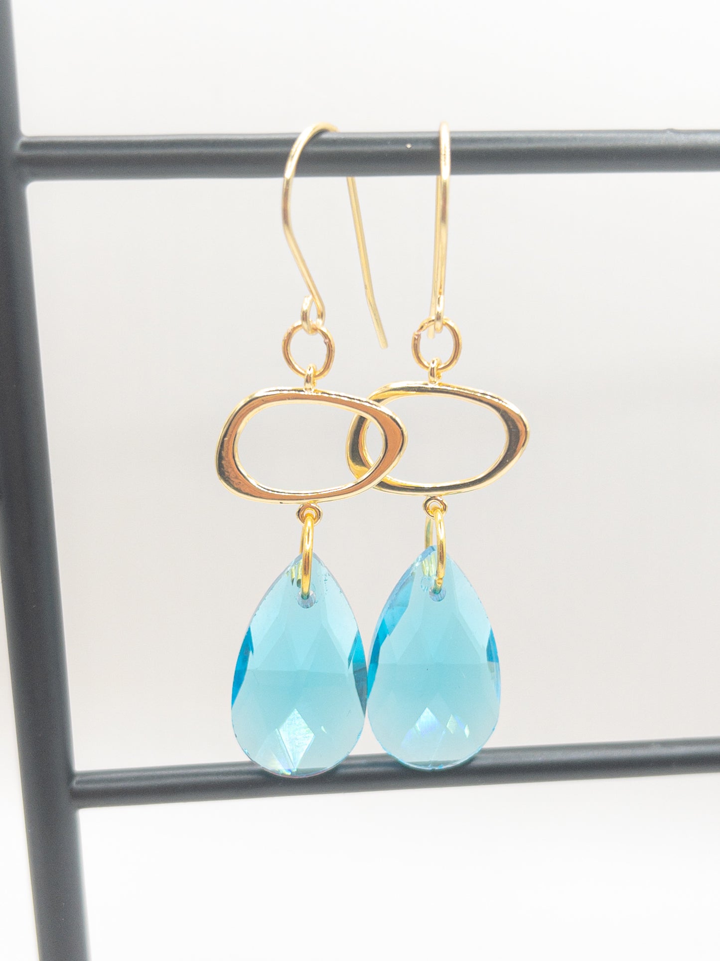 Oorbellen Ariah goud blauw