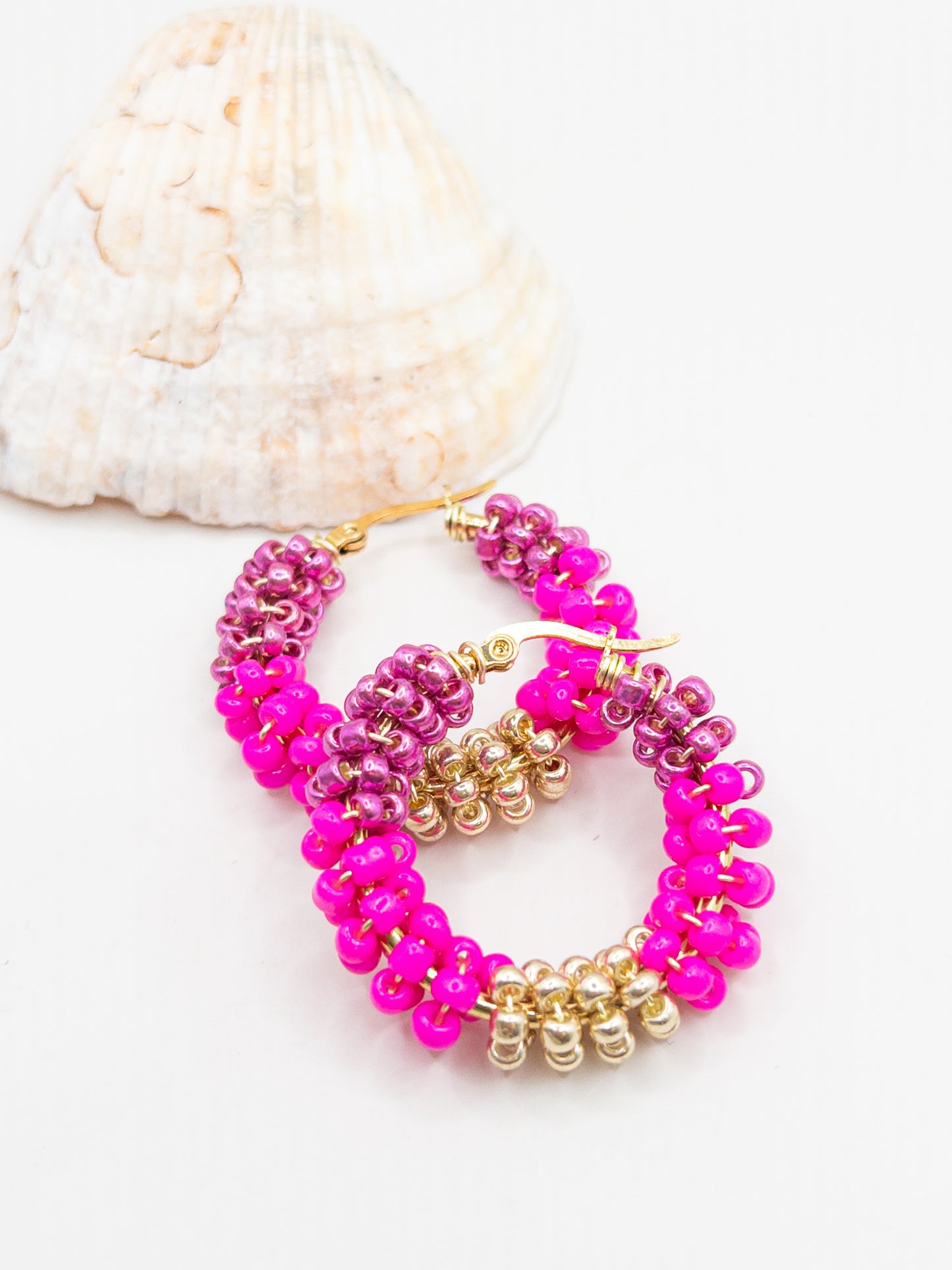 Creolen medium roze goud
