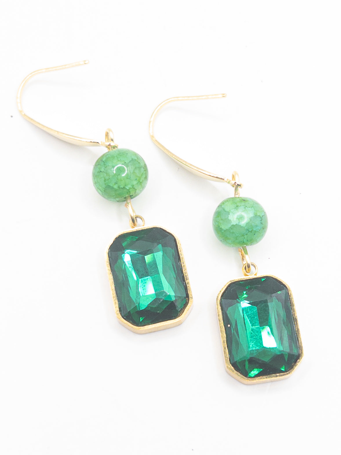 Oorbellen Feliz goud groen