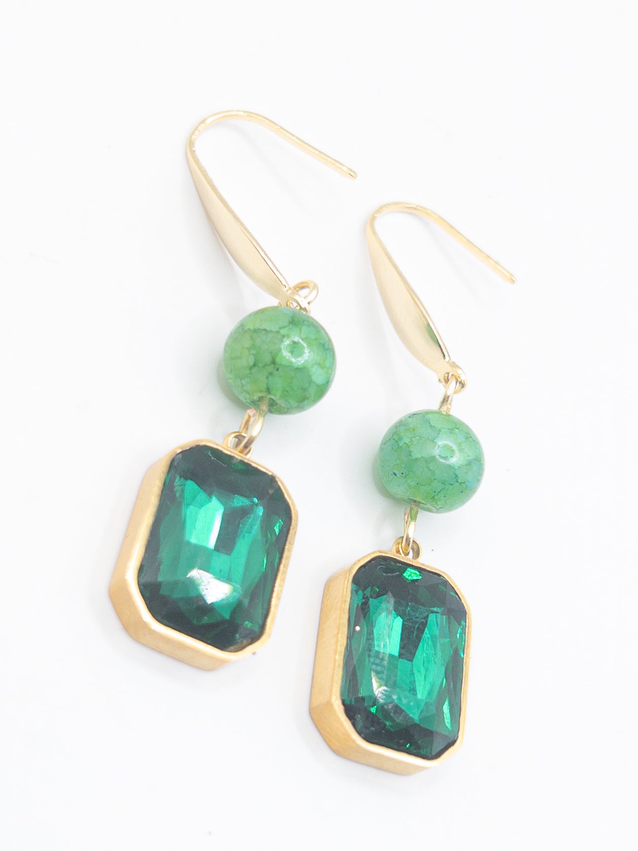 Oorbellen Feliz goud groen