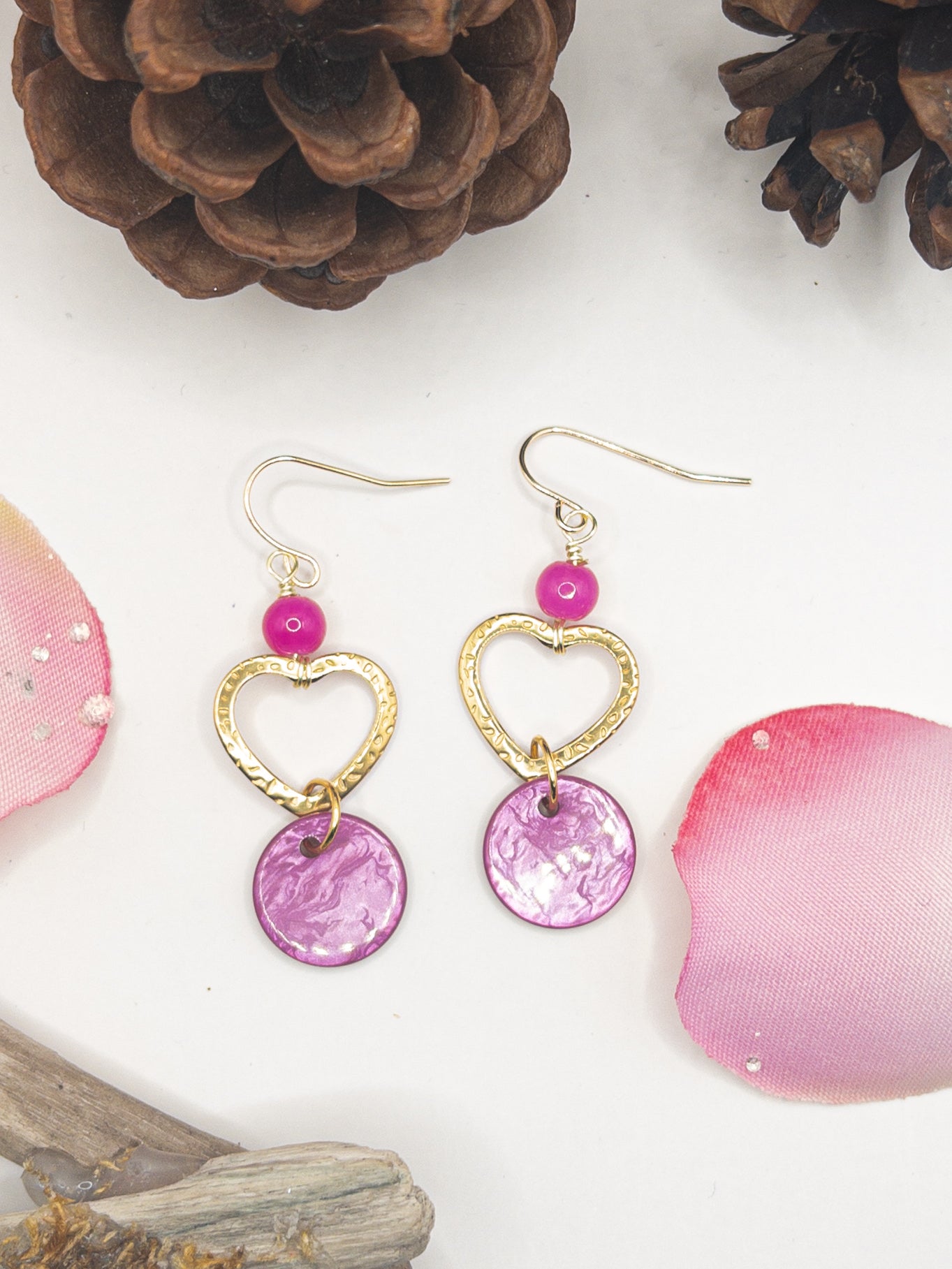 Oorbellen Hearts pink