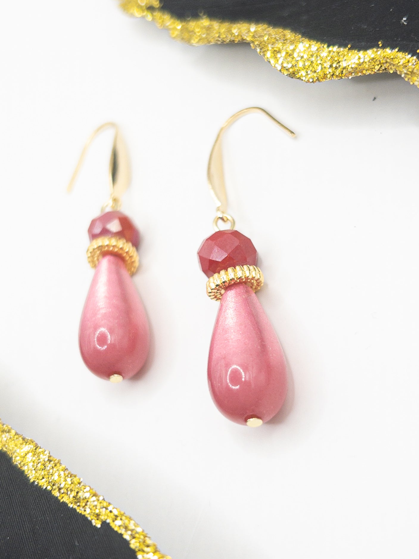 Oorbellen Missy roze goud