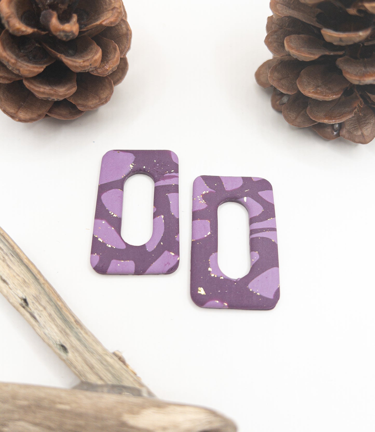 Creool hangers paars lila goud