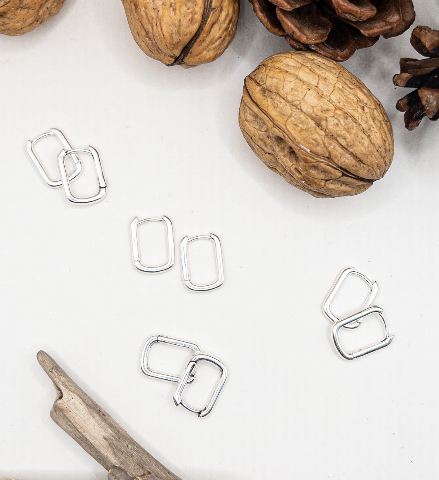 Basic creool zilver model hoekig