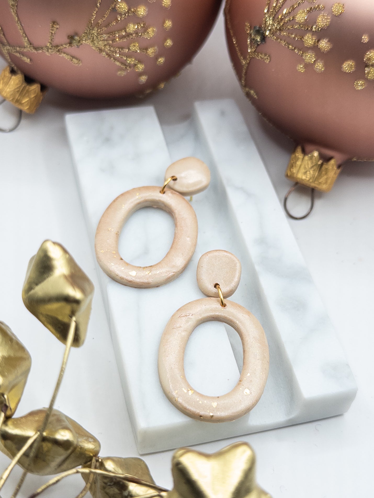 Oorbellen Oval champagne