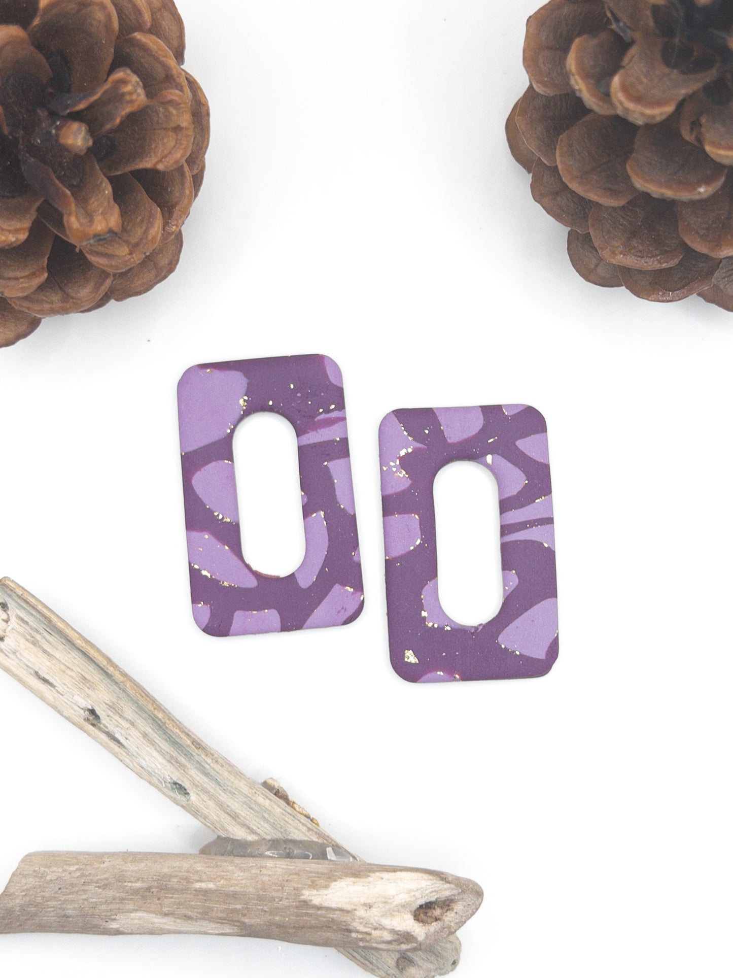 Creool hangers paars lila goud