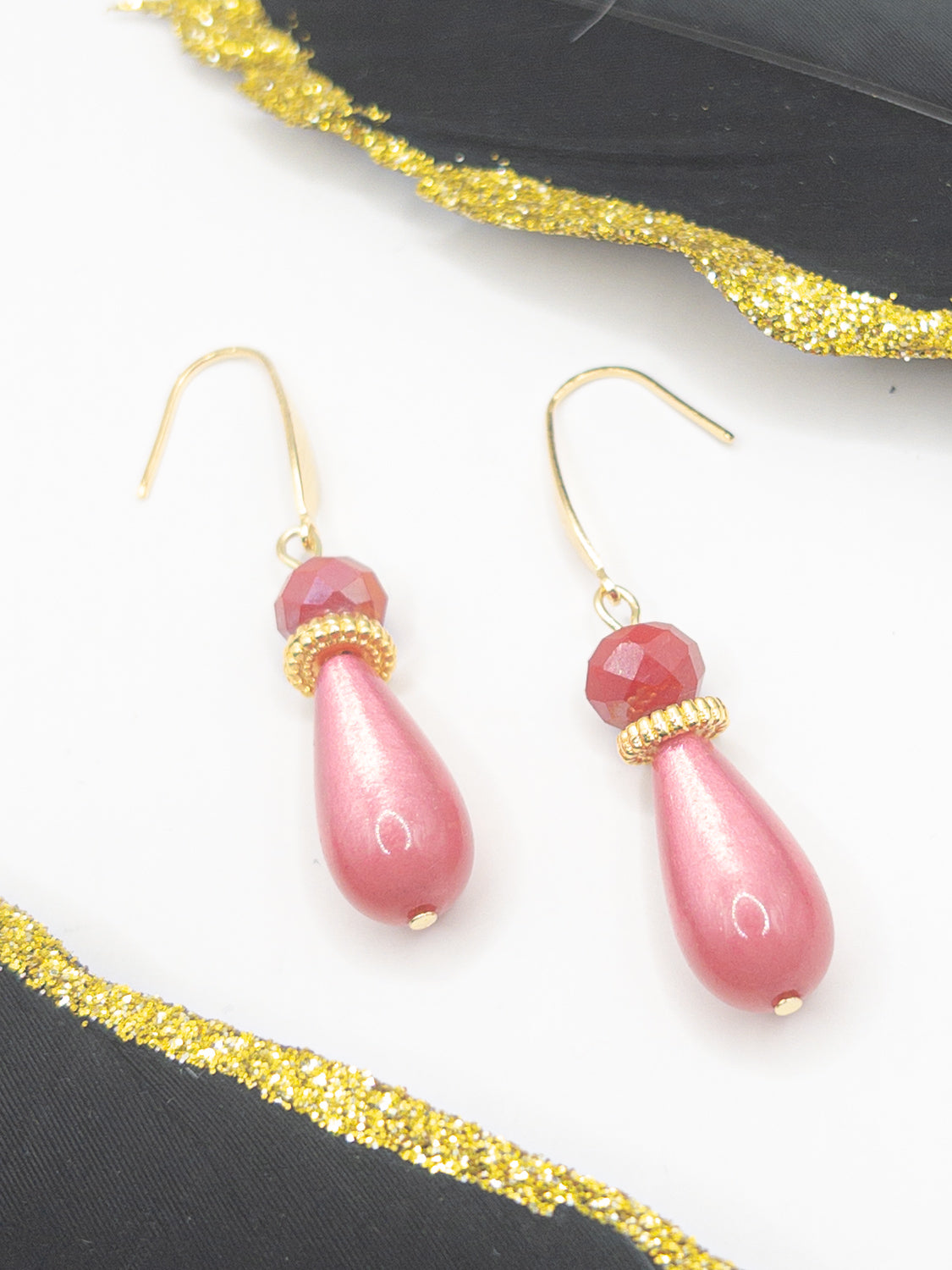 Oorbellen Missy roze goud