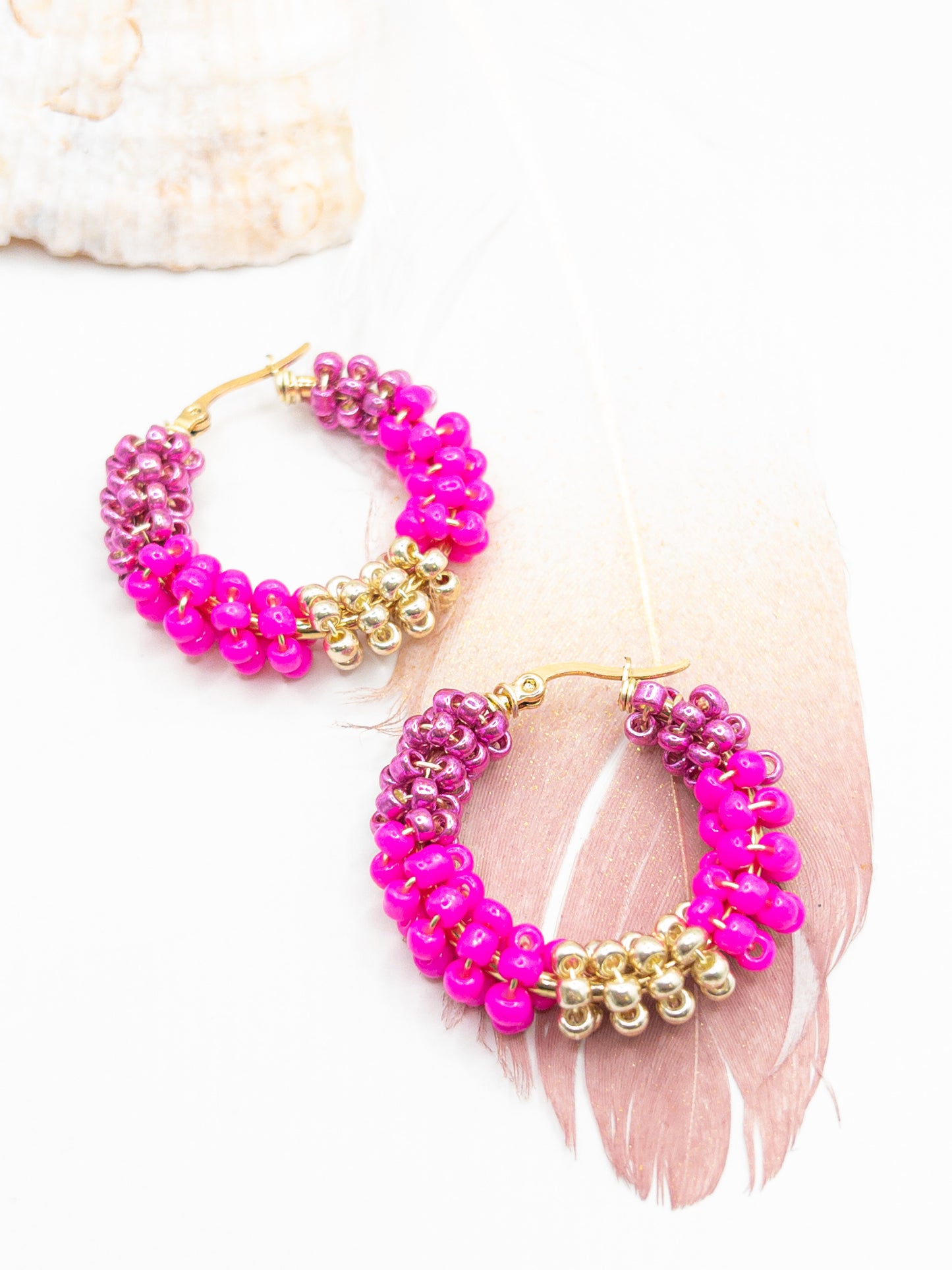 Creolen medium roze goud