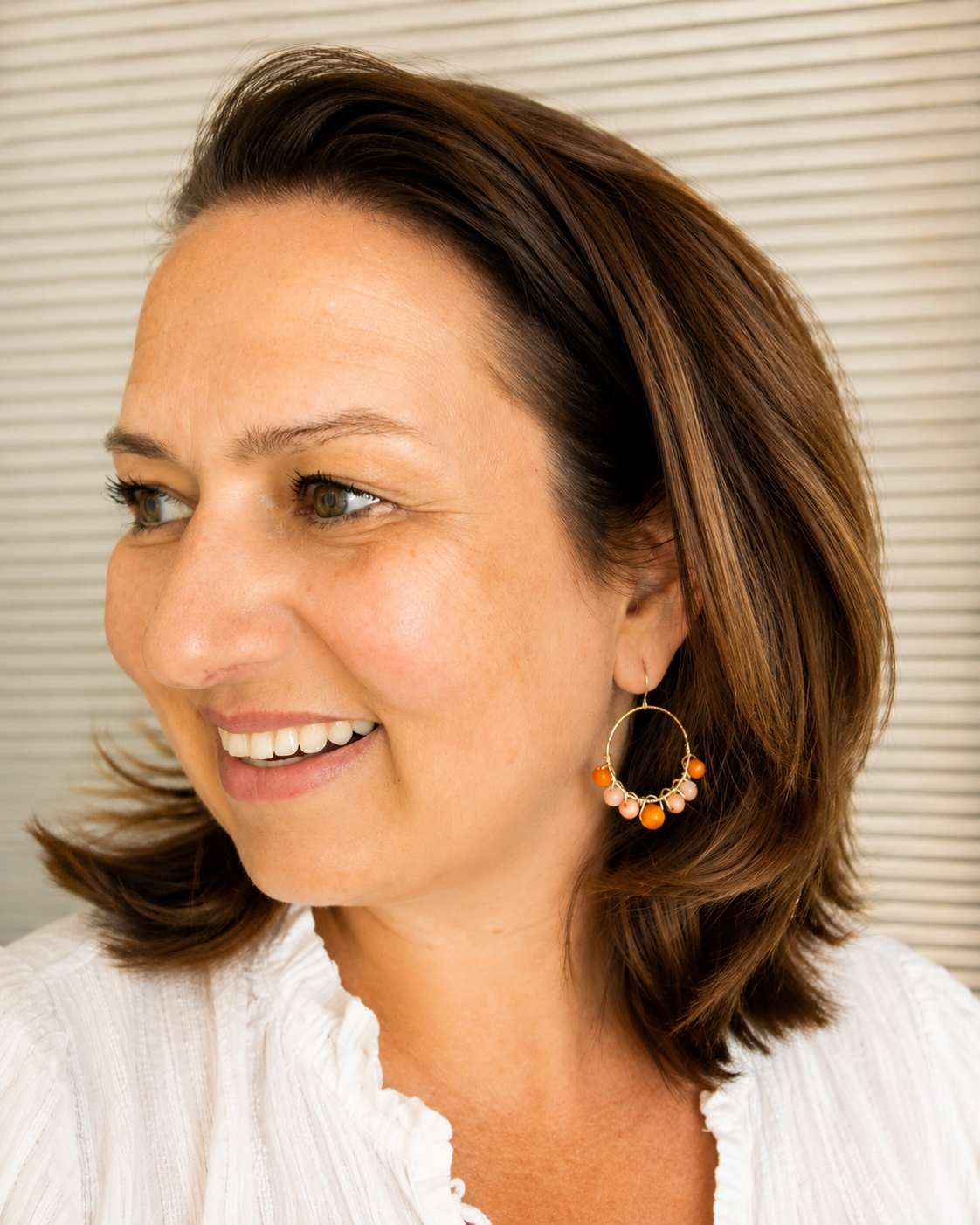 Oorbellen Texture hoops Orange