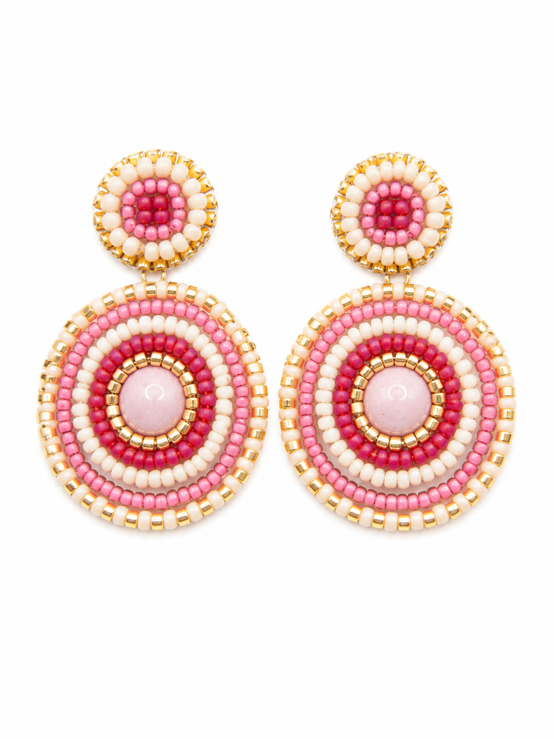 Statement oorbellen Roze / zand