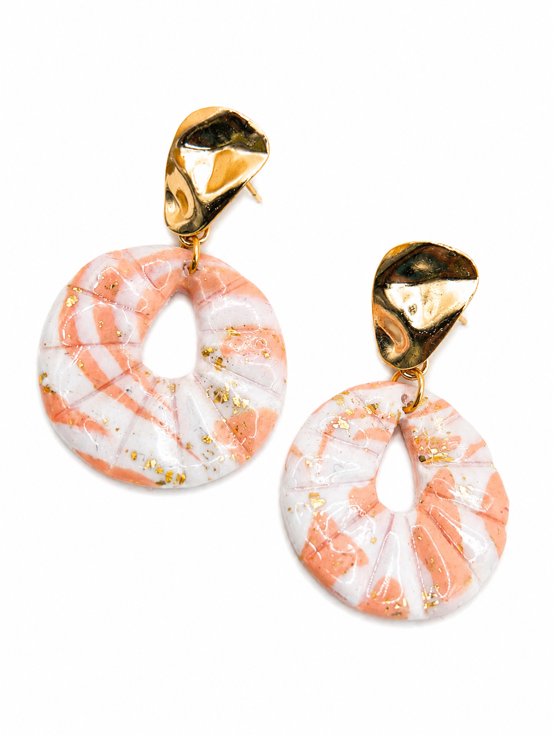 Oorbellen Joa goud wit Peach