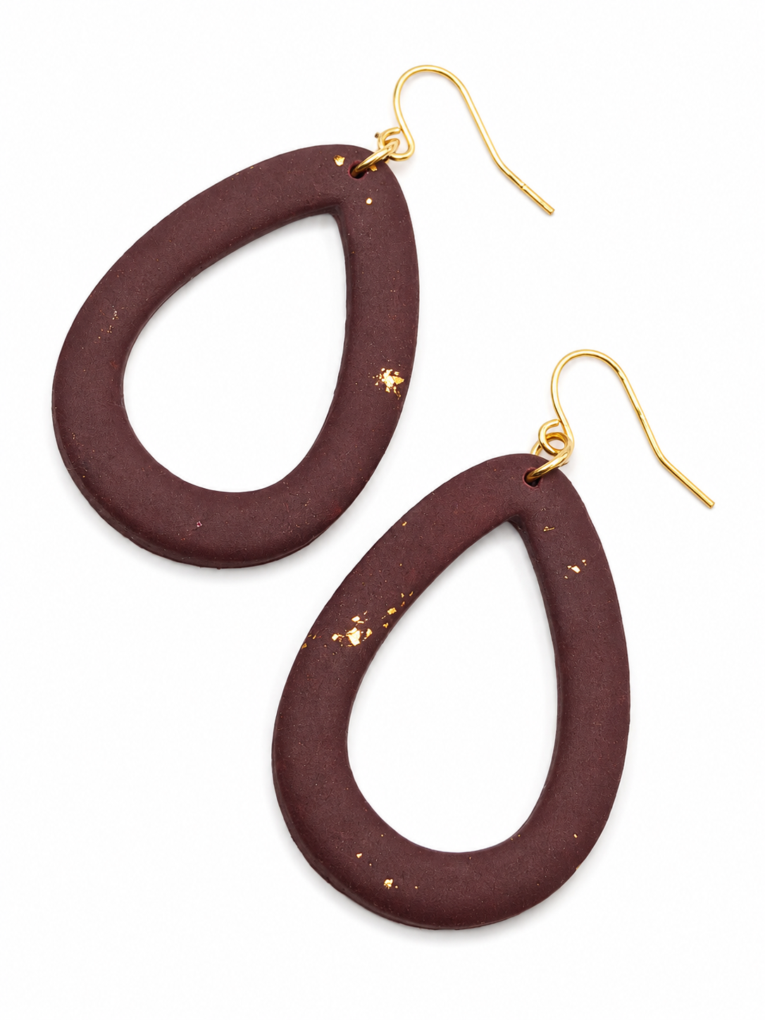 Oorbellen Druppel Burgundy goud