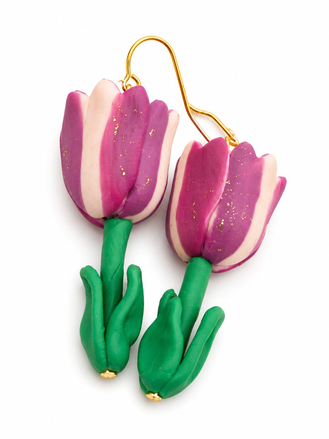 Tulpen oorbellen roze goud
