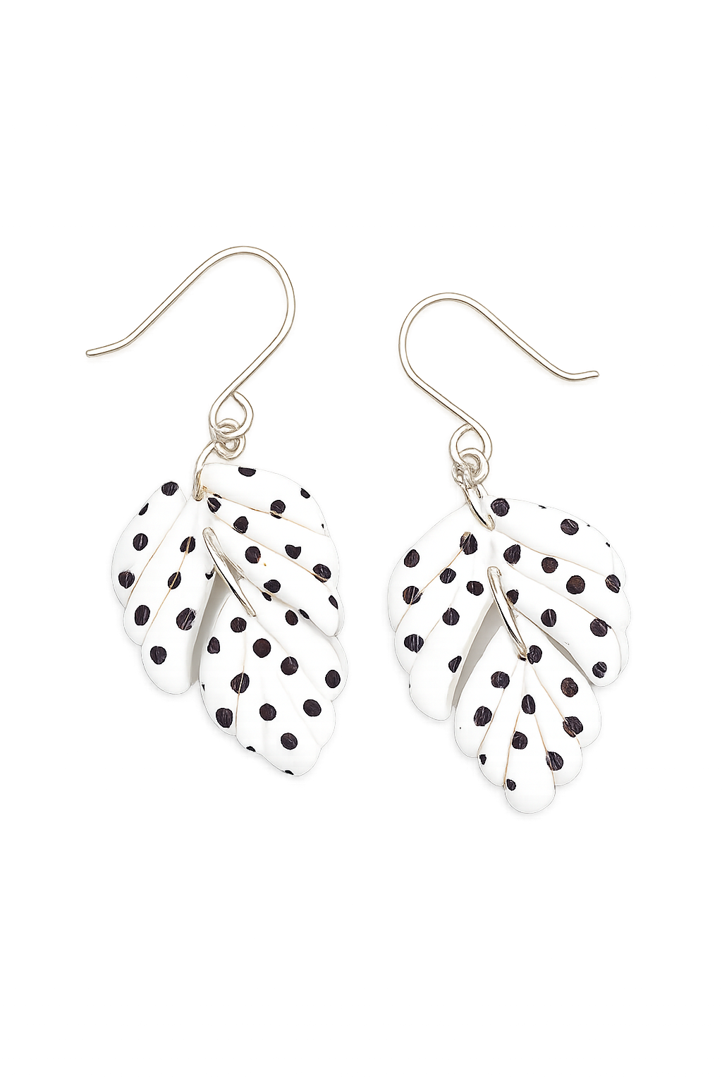 Oorbellen Leah Polkadot wit zwart
