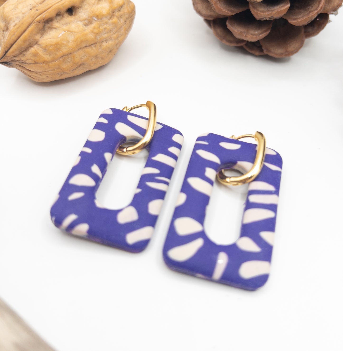Creool hangers paars zand patroon