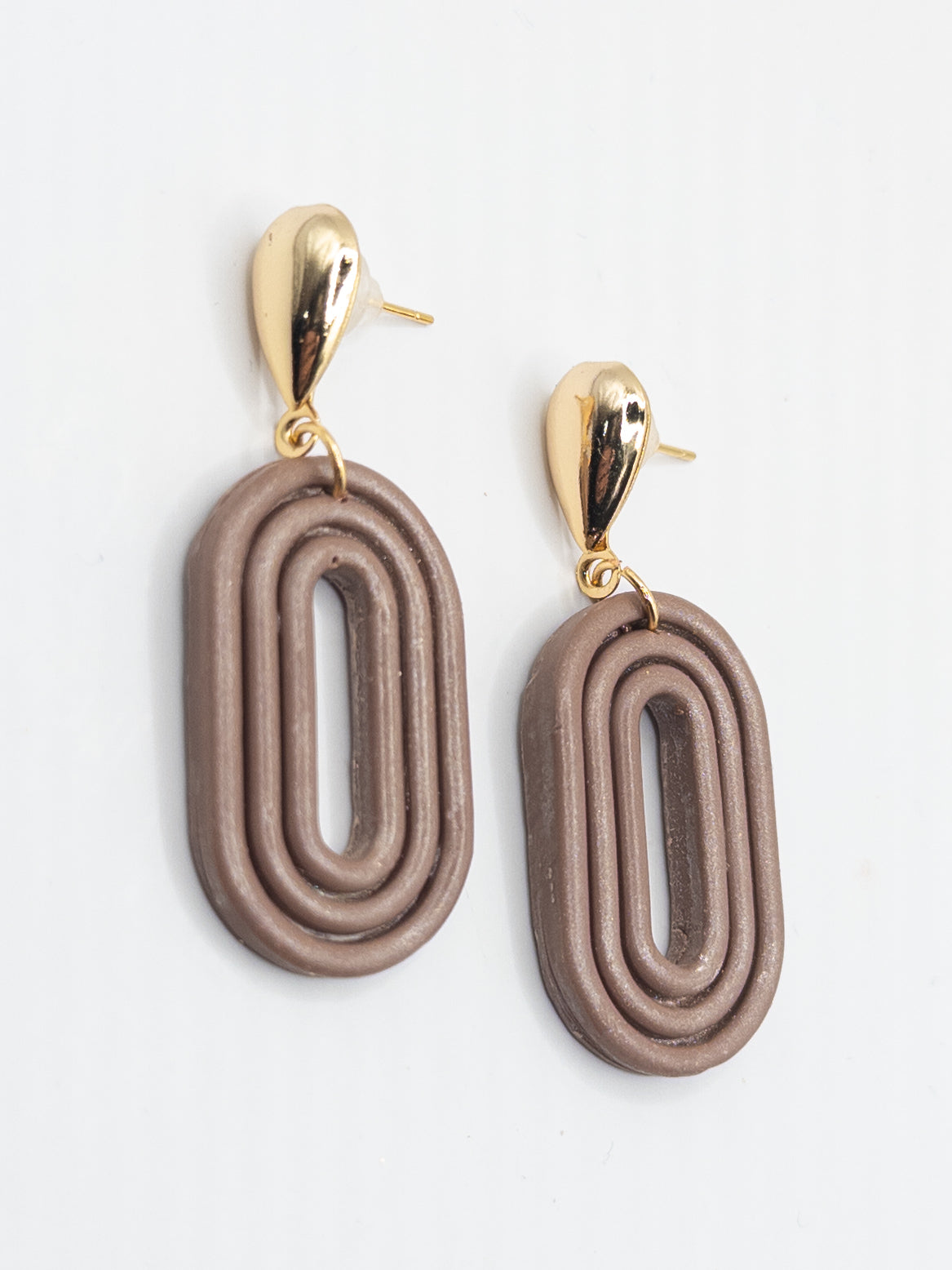 Oorbellen Oval Cappucino glans