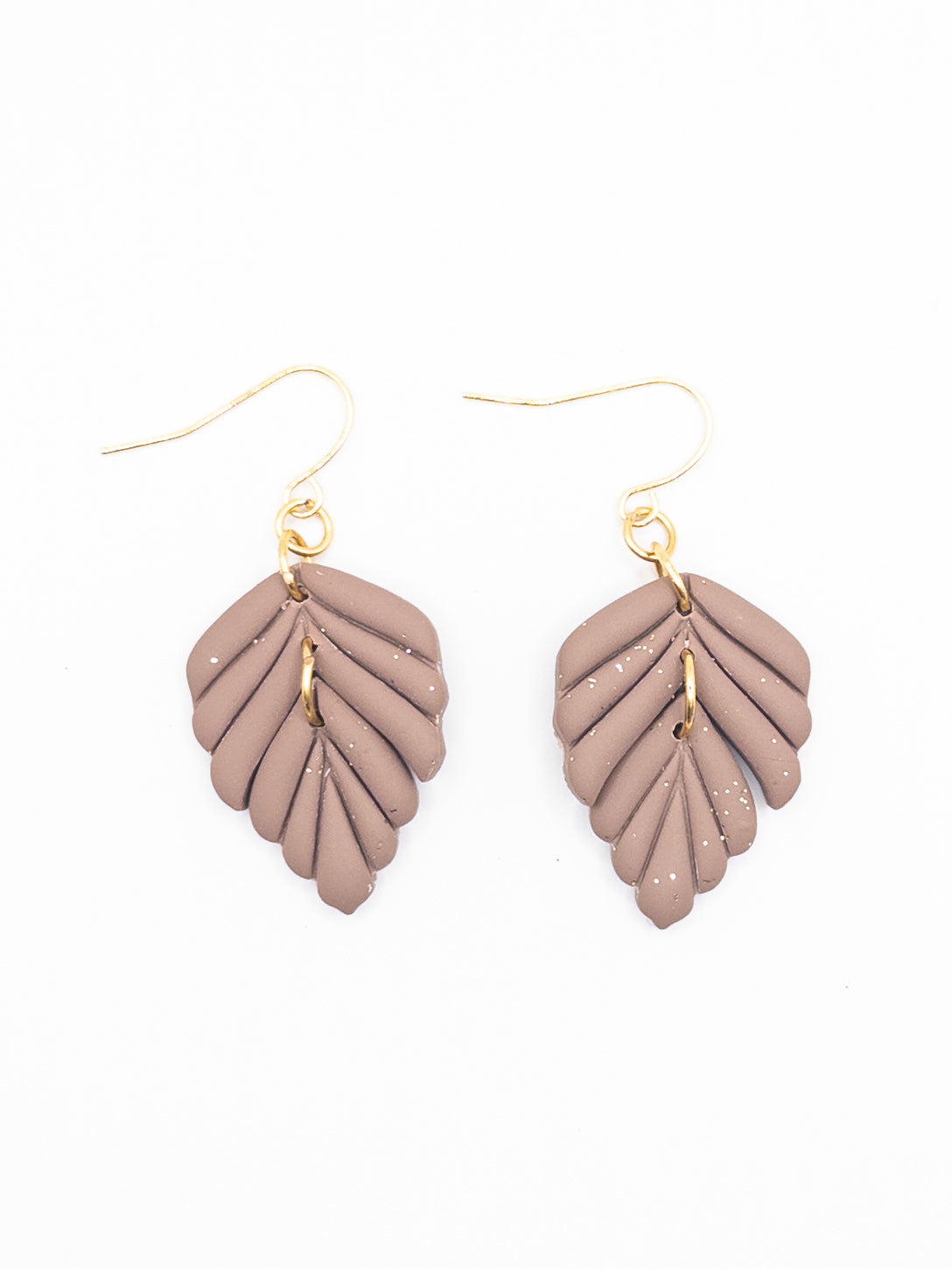 Oorbellen Leaf taupe