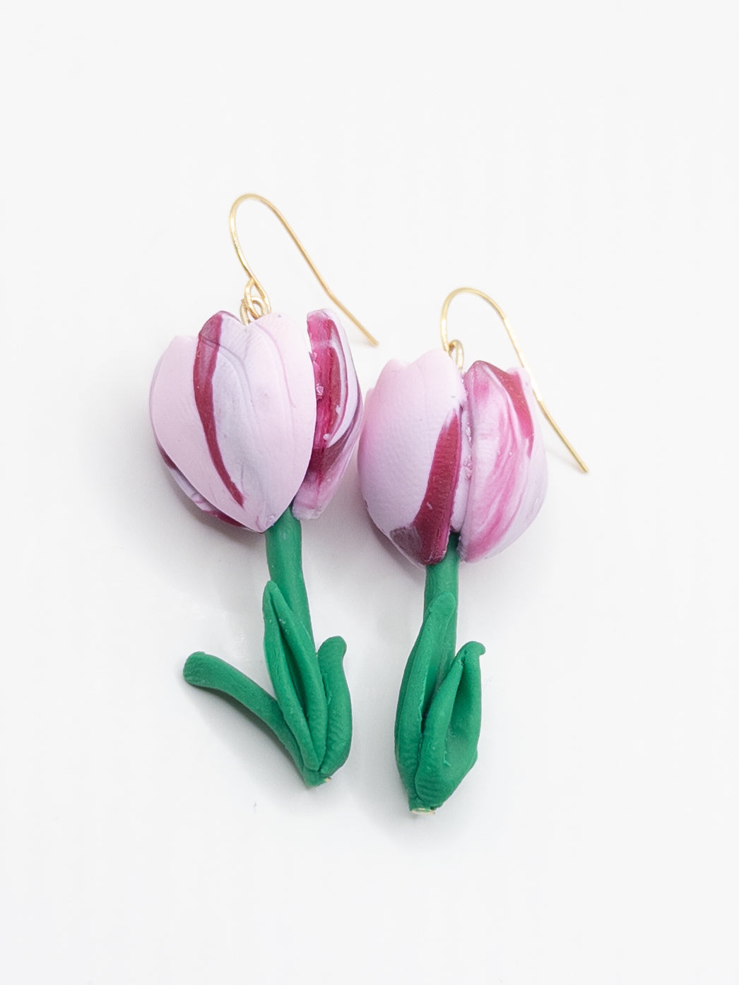 Tulpen oorbellen mix roze