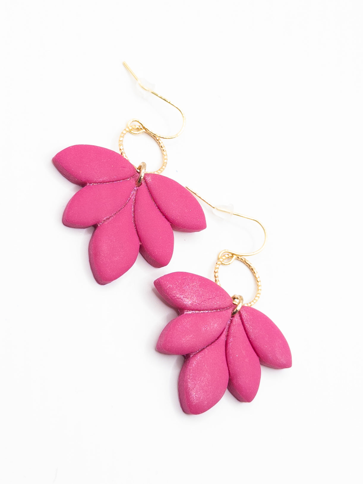 Oorbellen Lotus goud en roze