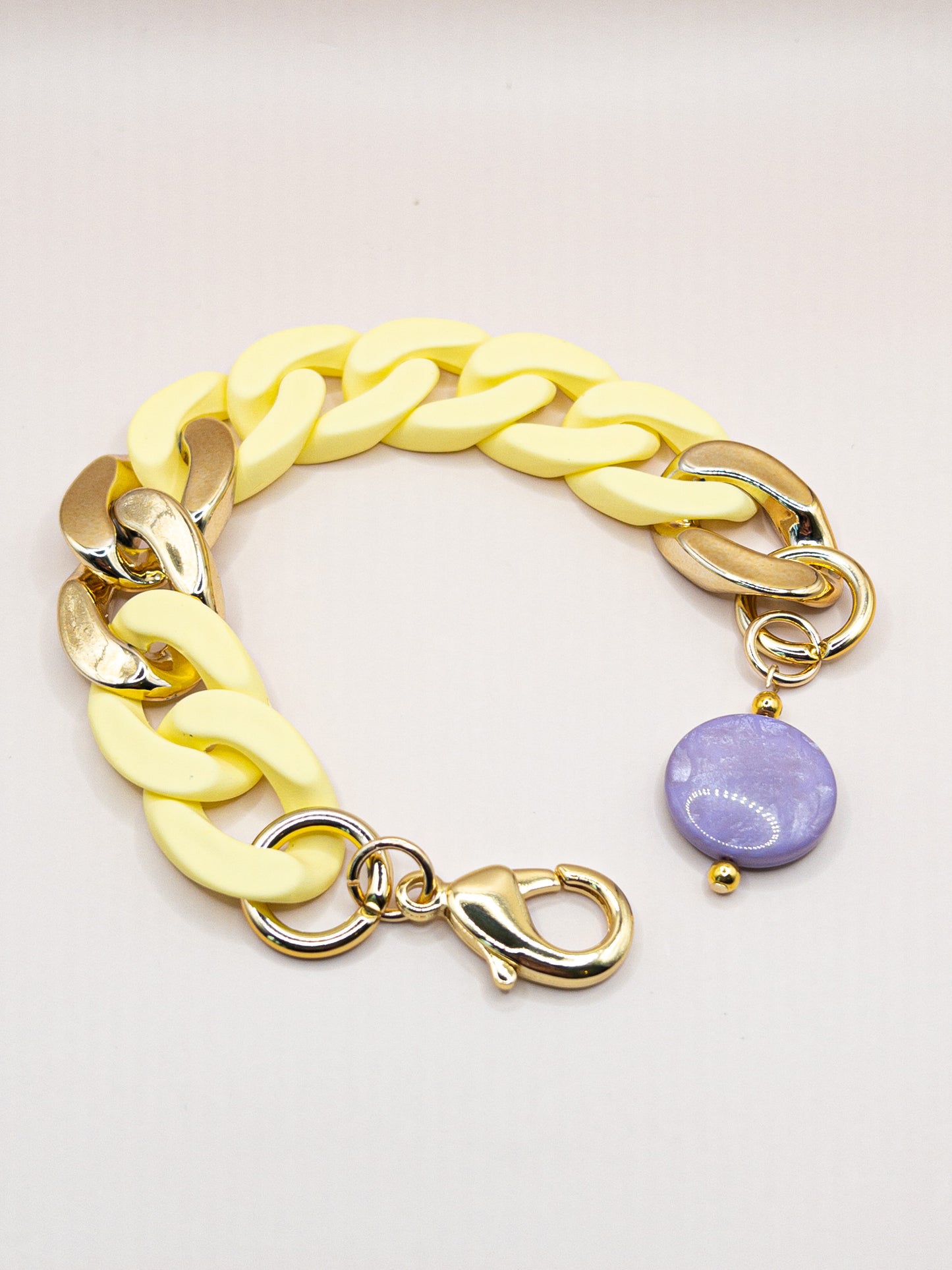 Schakelarmband Vanille Lila