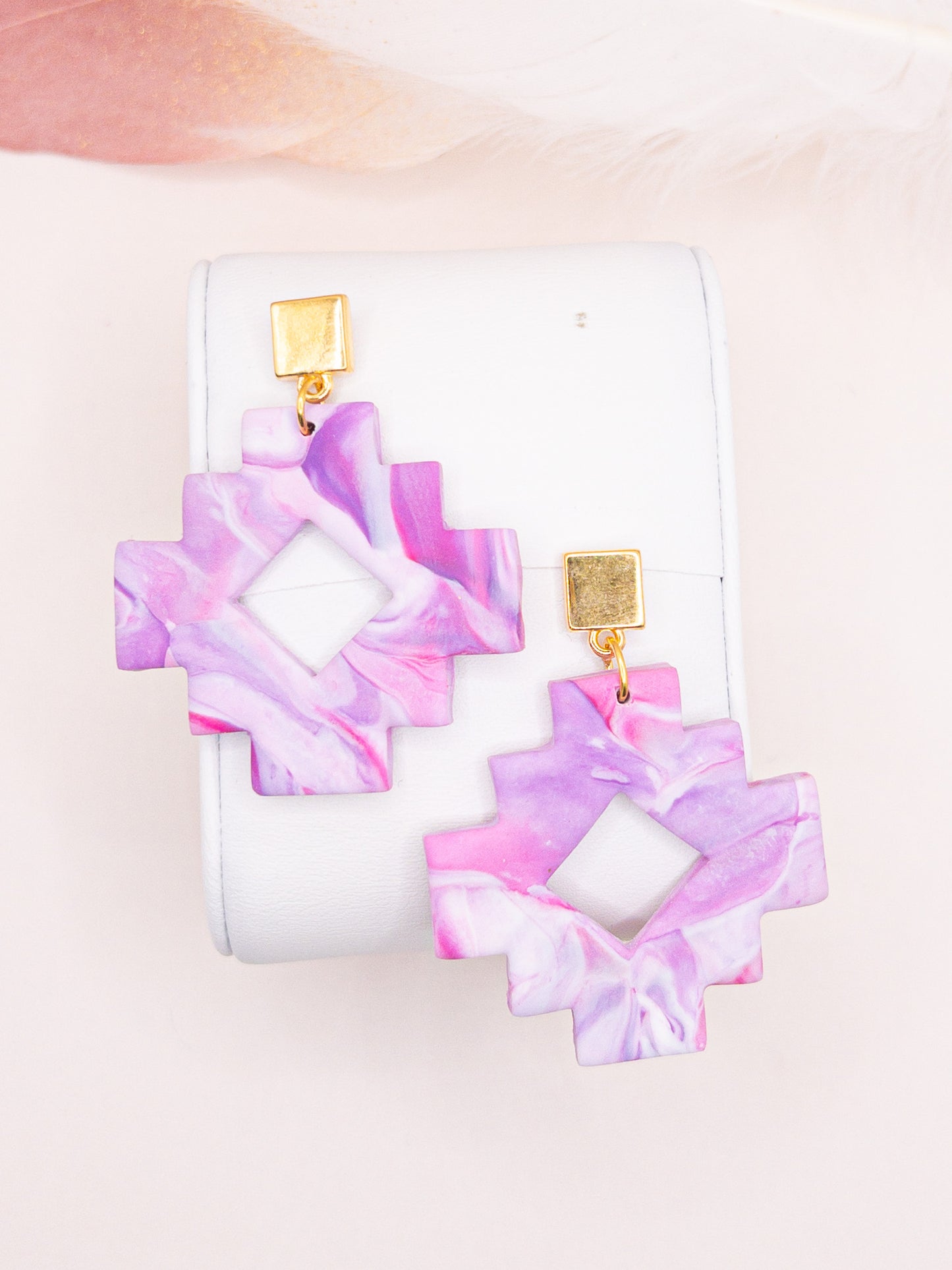 Oorbellen Queenie roze xl