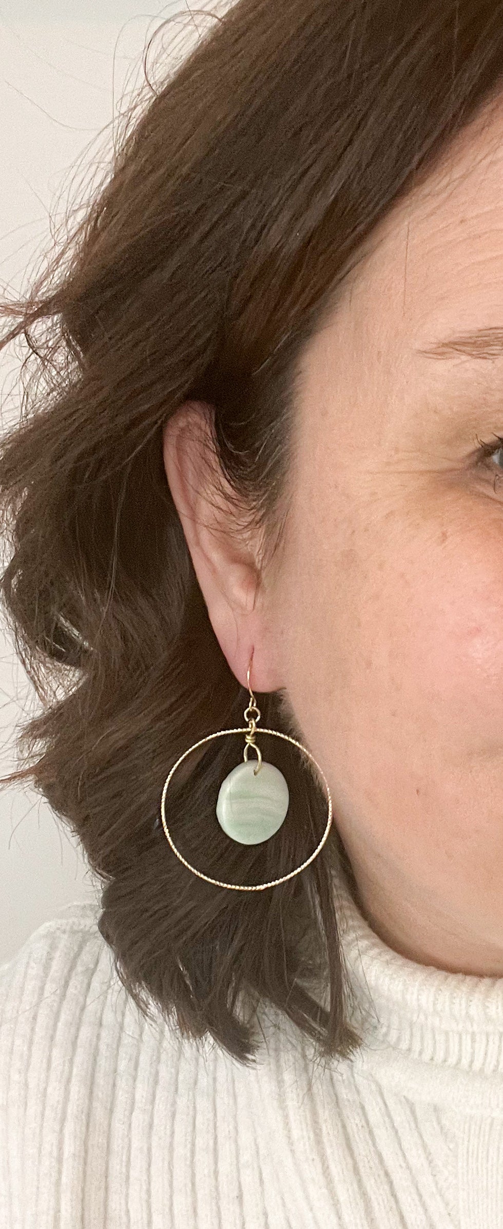 Oorbellen Athene goud groen