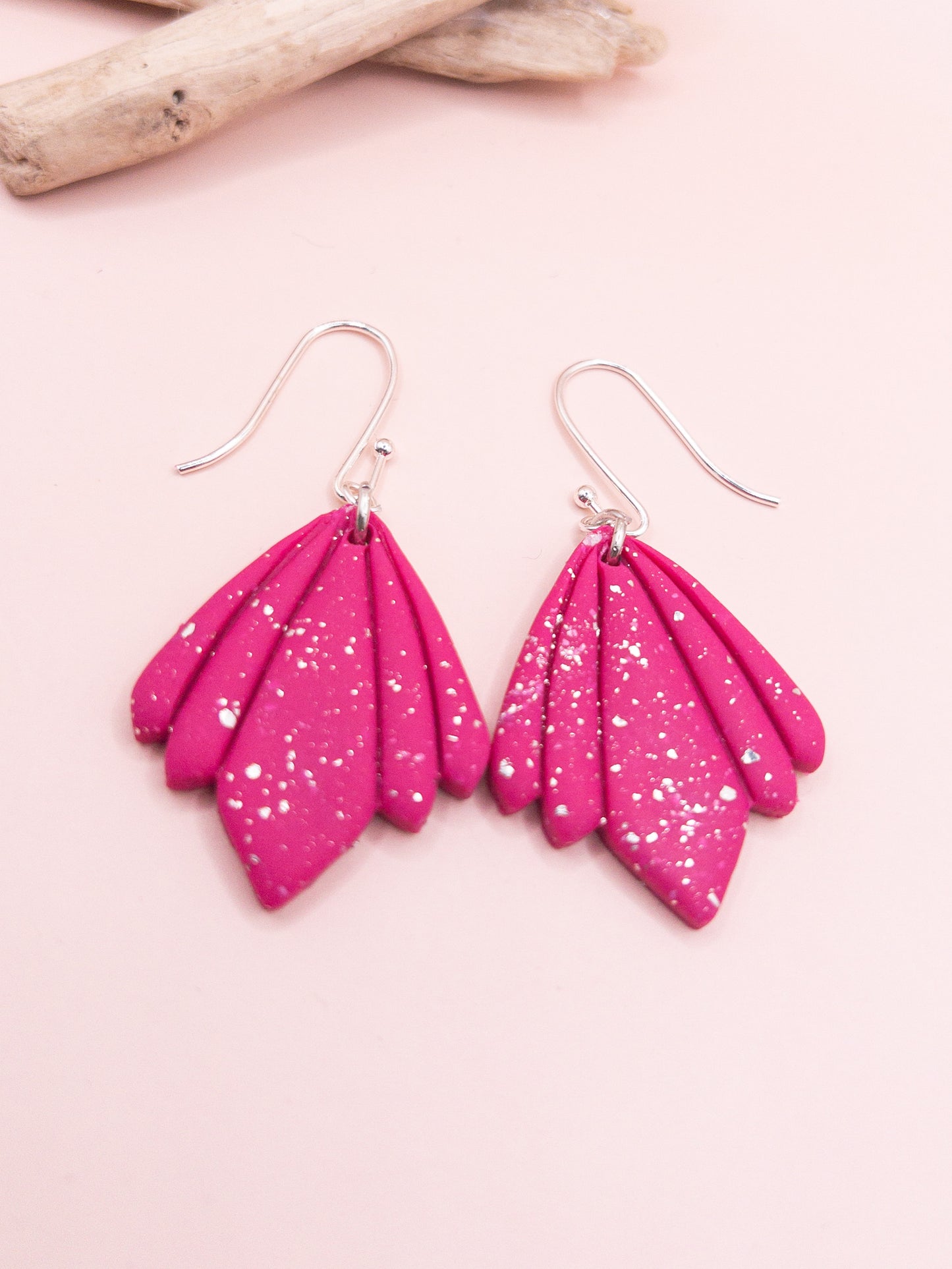 Oorbellen Anne roze en zilver