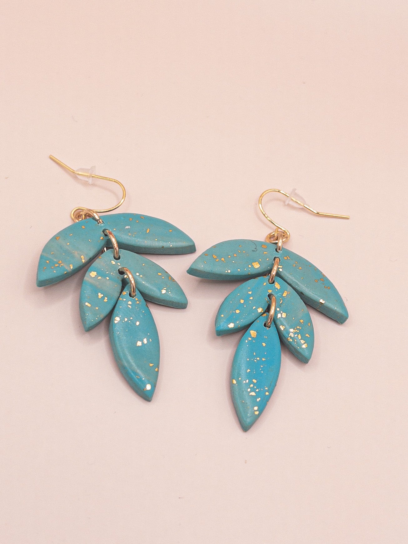 Oorbellen Claudia turquoise goud