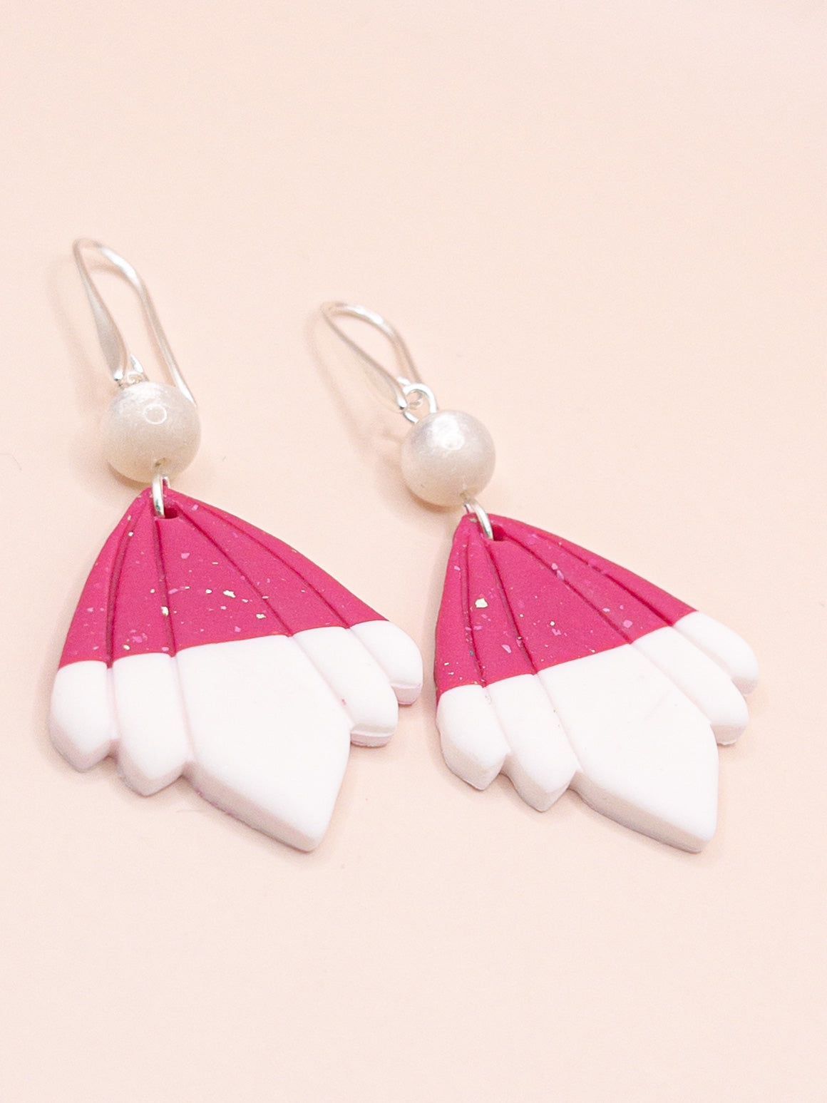 Oorbellen Kathryn wit roze zilver
