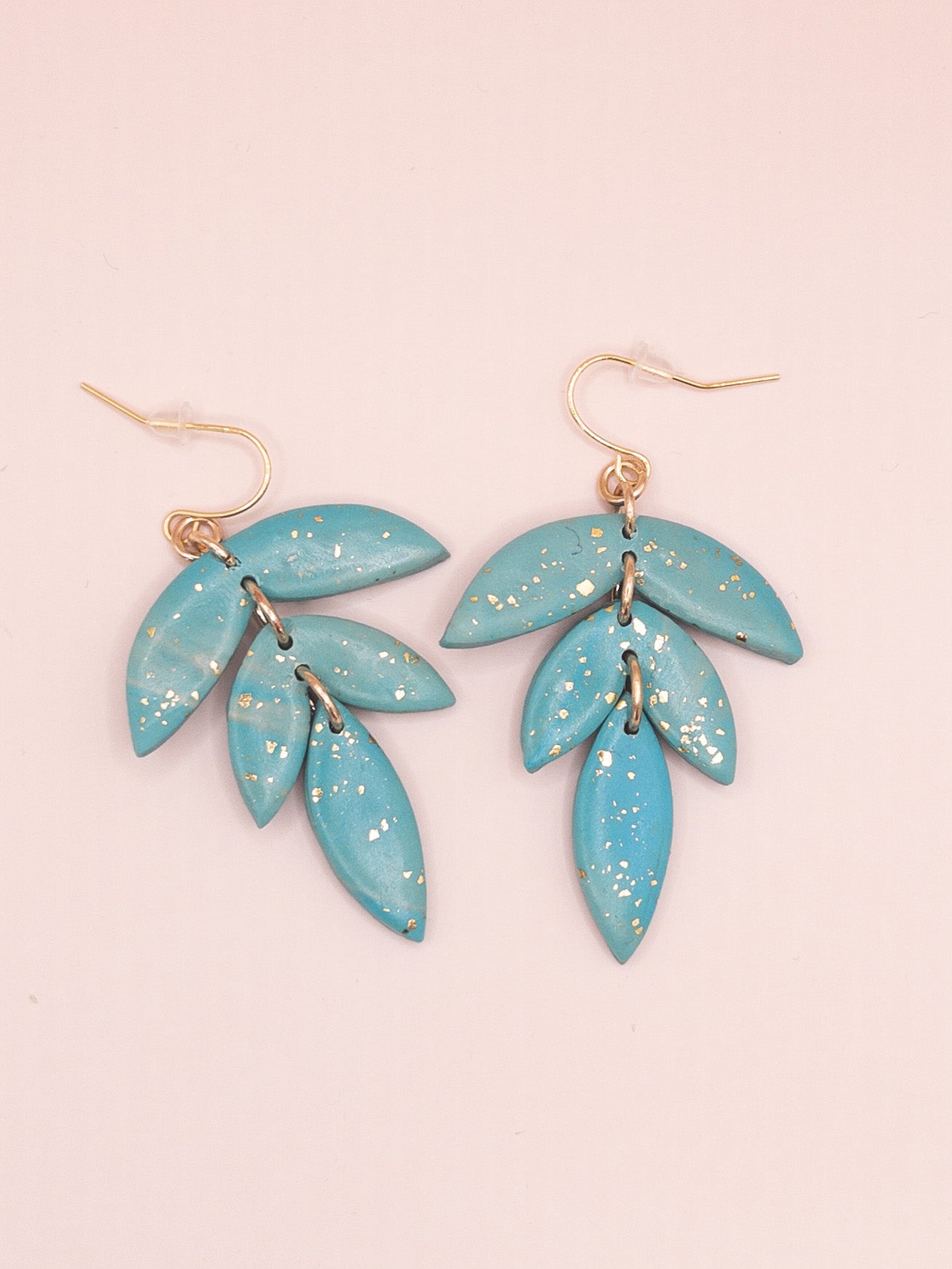 Oorbellen Claudia turquoise goud