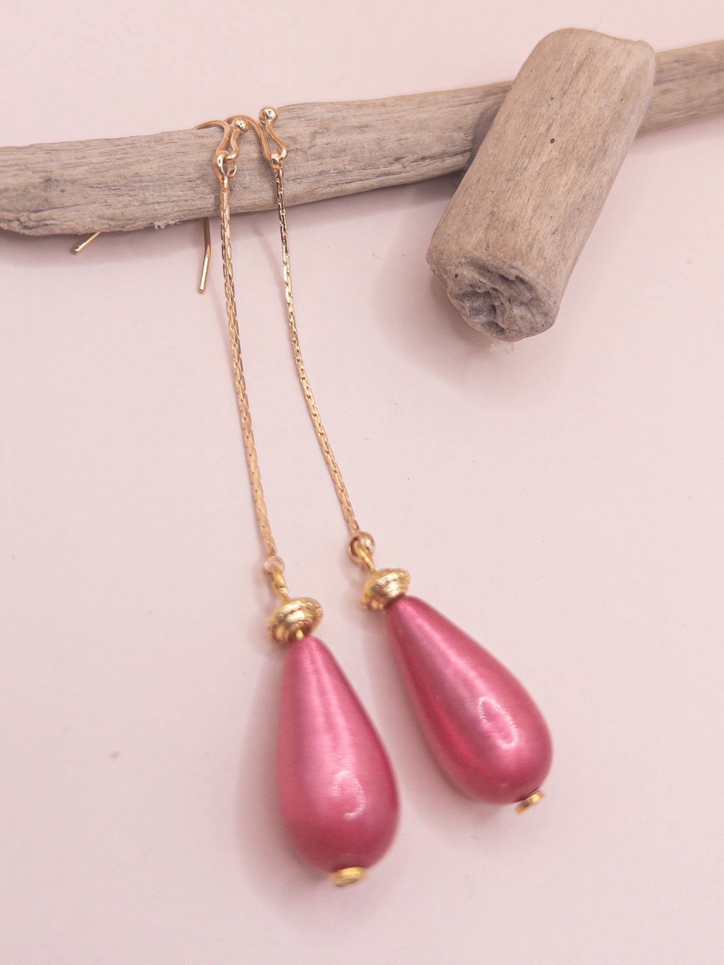 Oorbellen Jenna goud roze