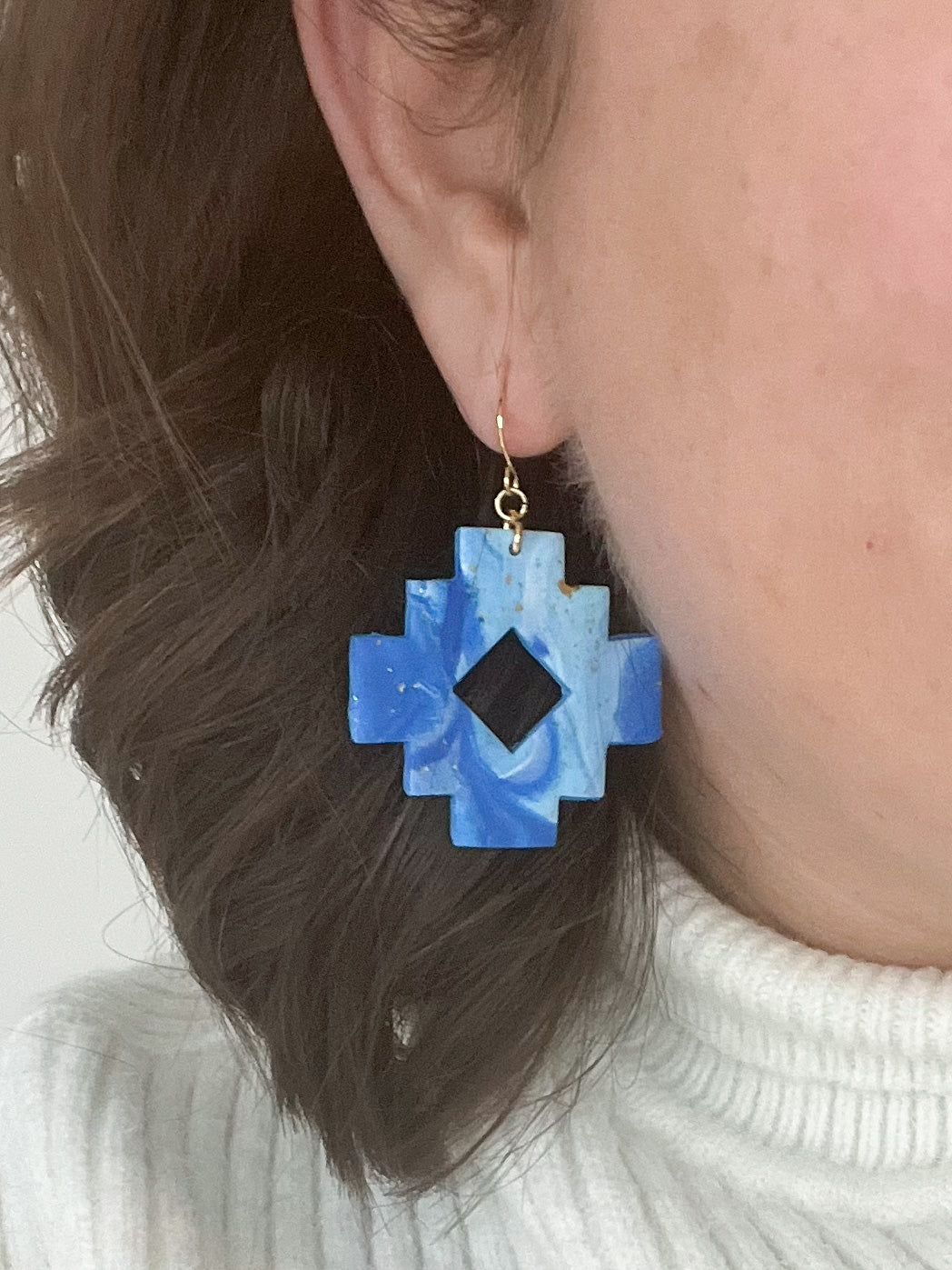 Oorbellen Hera blauw goud