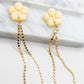 Trendy oorbellen geel goud bloem