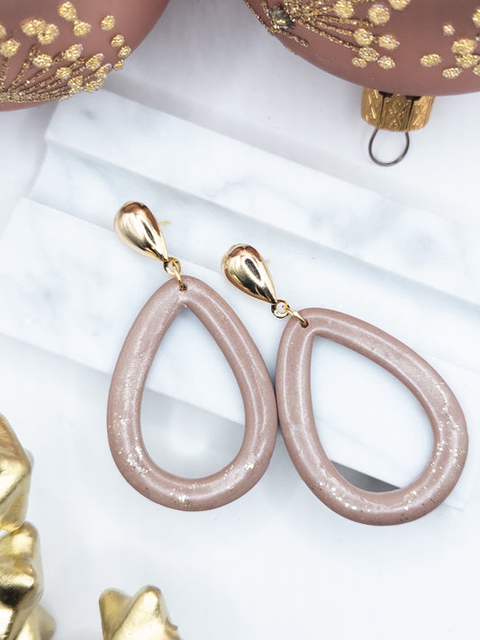 Oorbellen Druppel taupe shine