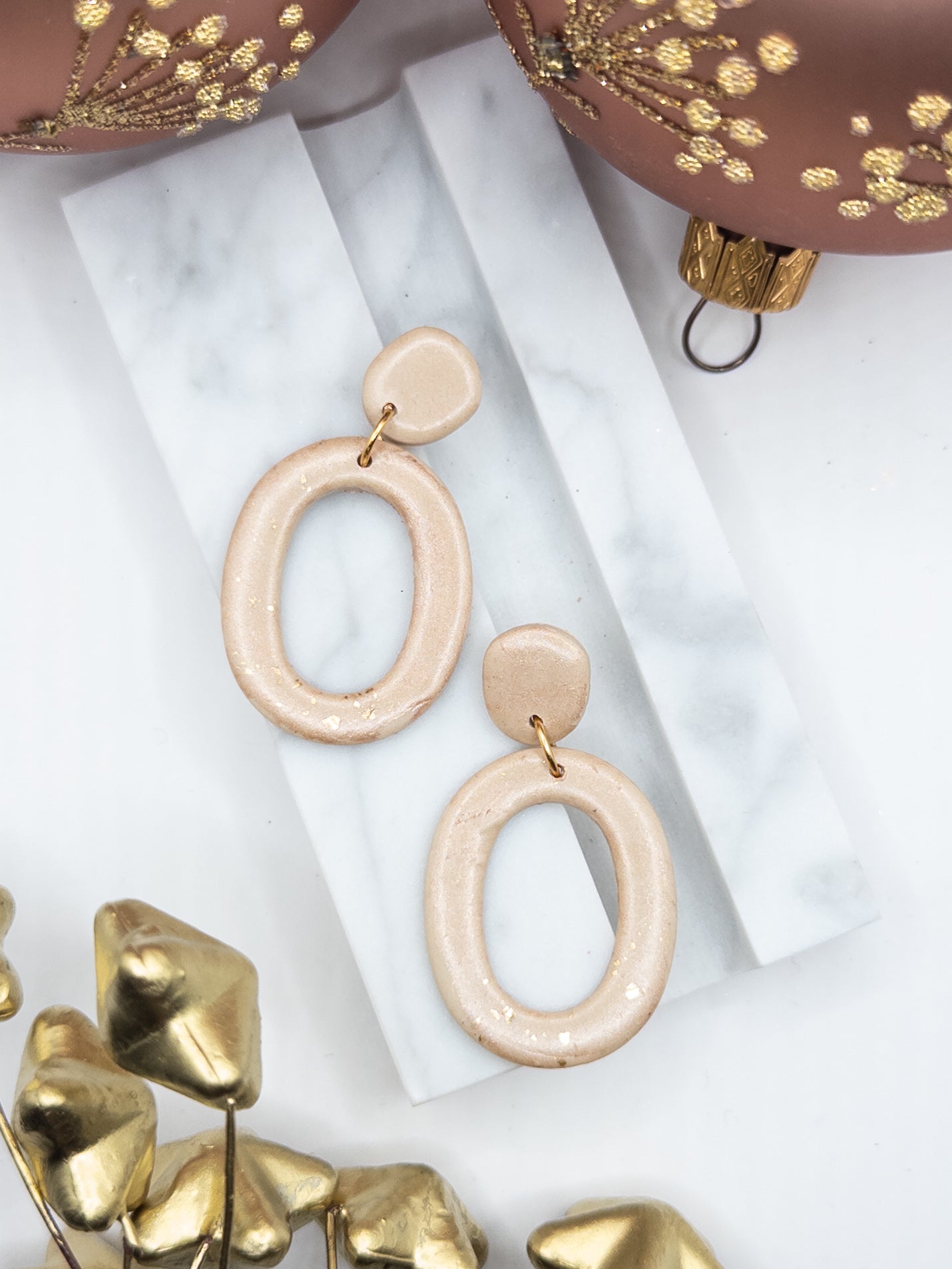 Oorbellen Oval champagne