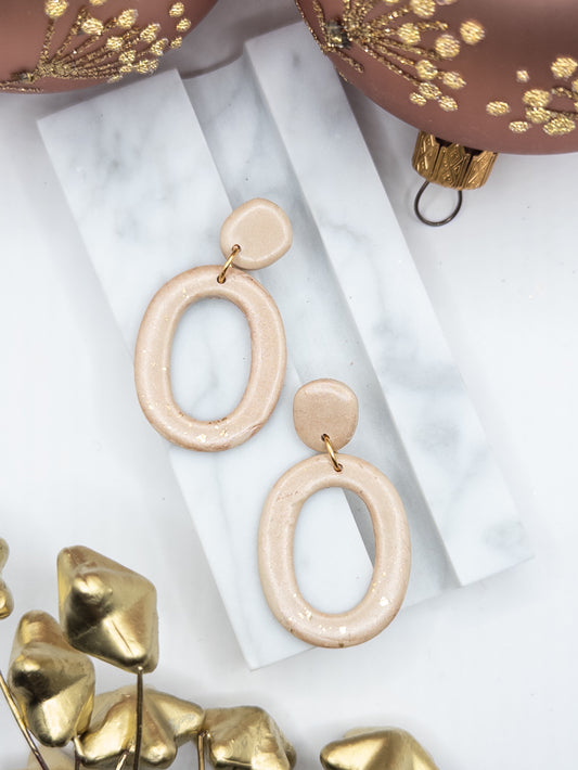 Oorbellen Oval champagne
