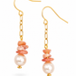 Oorbellen Maura parel goud roze