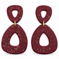 Burgundy triangle statement earrings