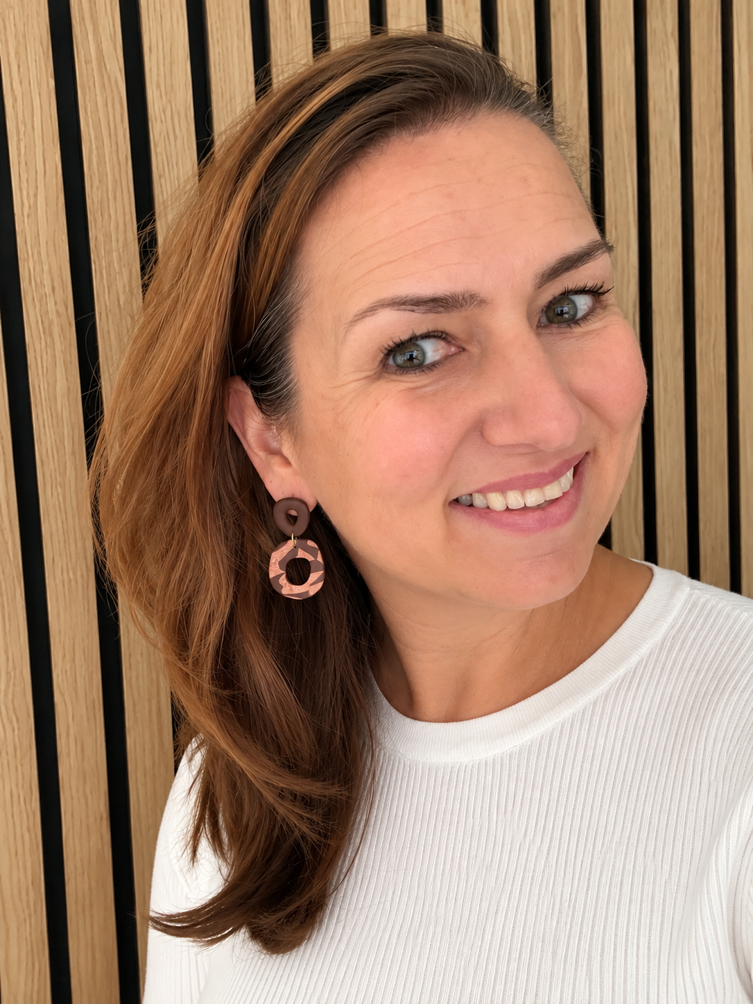 Earrings Brown and champagne