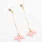Oorbellen pale pink goud bloem mini
