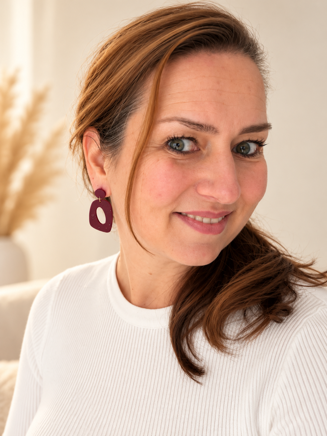 Oorbellen Pom Burgundy