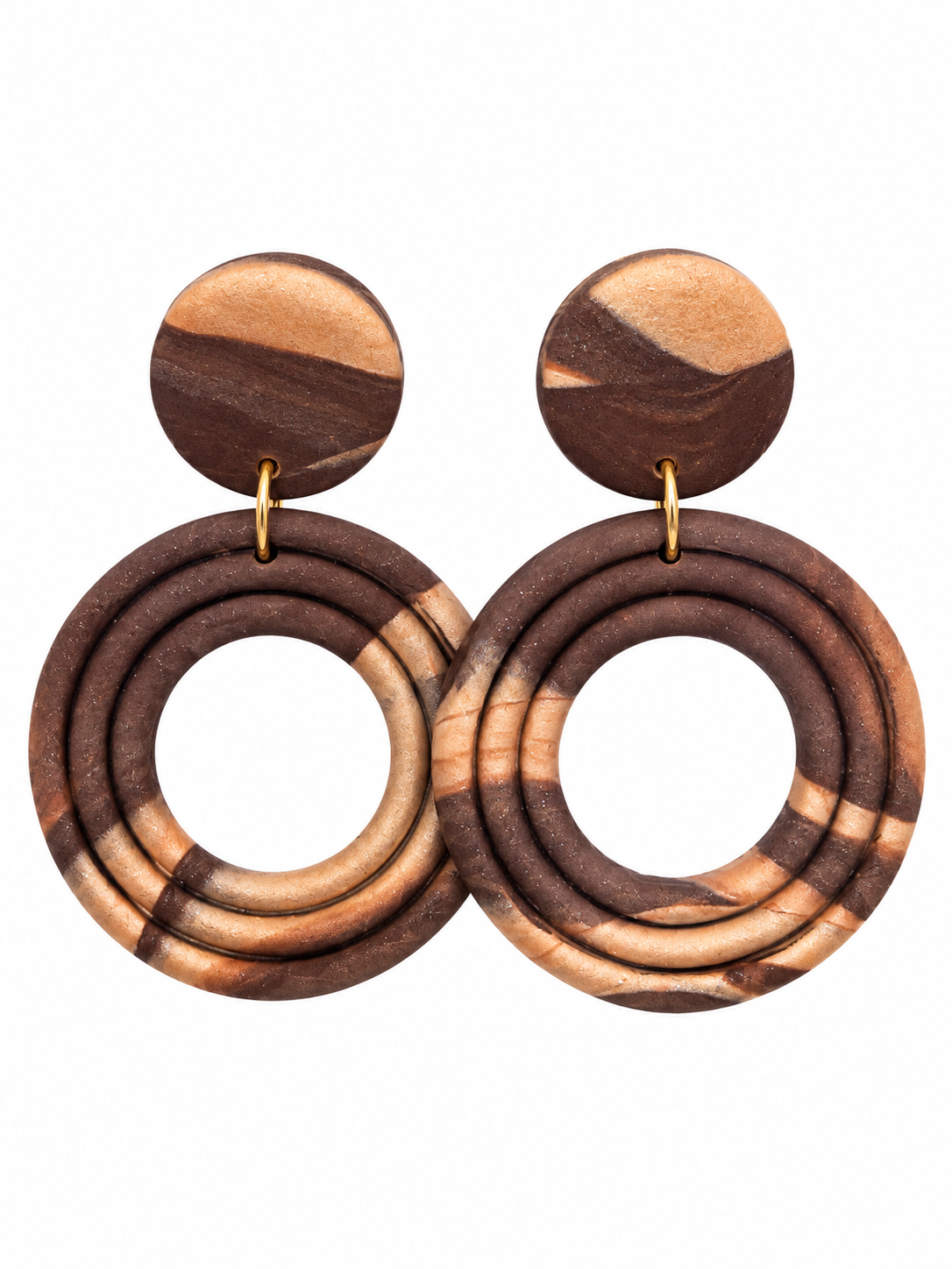 Oorbellen Lotty bruin copper goud
