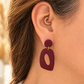 Oorbellen Pom Burgundy