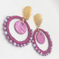Statement oorbellen fuchsia goud