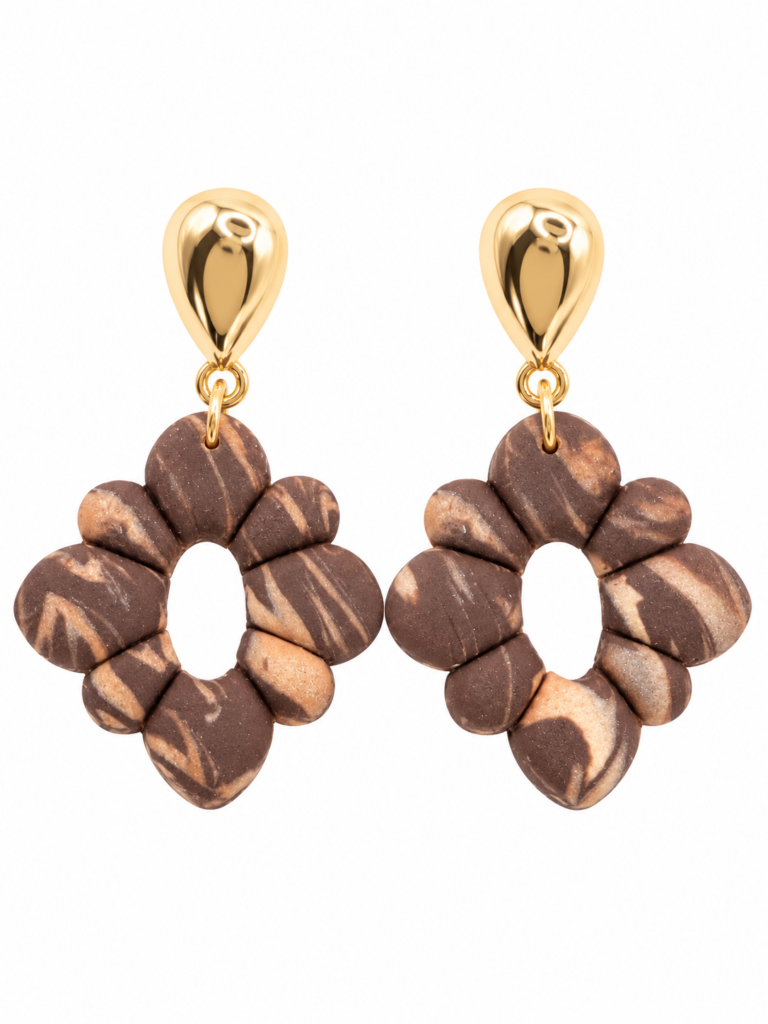 Oorbellen Daisy brown copper