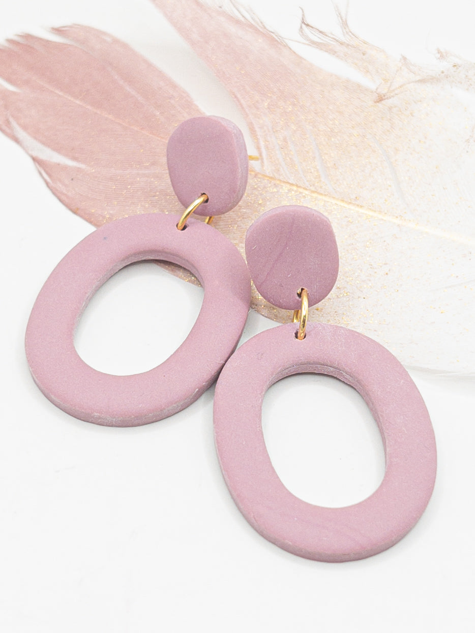 Oorbellen Oval roze